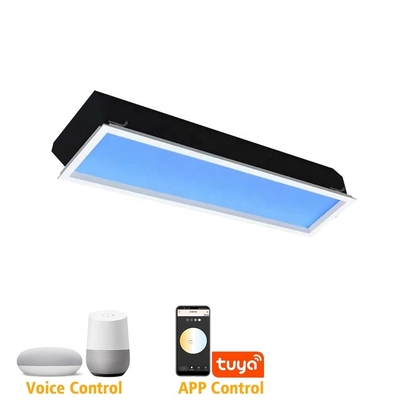 شراء ضوء السقف المزيف ذكي LED ️ لوحة 1ft x 4ft ، 80W كفاءة في استخدام الطاقة ، ضوء أبيض قابل للتعديل (2100K-7800K) ، يعمل مع Tuya و Google Assistant و Zigbee و DALI-2 التصنيع عبر الإنترنت