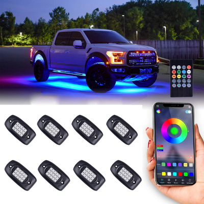 5050 Truck Wireless RGB Rock Lights مع بطاريات ليثيوم أيون