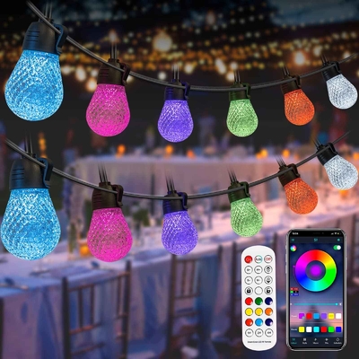 الزفاف في الهواء الطلق RGB سلسلة ضوء 49FT مقاوم للماء التحكم عن بعد