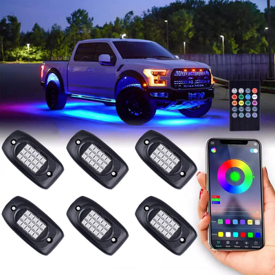IP68 مقاوم للماء RGB متعدد الألوان Rock Lights تحكم لاسلكي بالبلوتوث