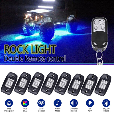 Multi Scene 8 Pod RGB Rock Lights التحكم في التطبيق الثابت مع وضع الموسيقى