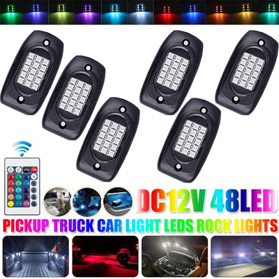 مقاوم للماء LED RGB Rock Lights Kit APP التحكم متعدد الوظائف