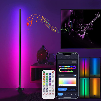 جهاز التحكم عن بعد LED RGB ركن مصباح أرضي متغير اللون AC85V-265V