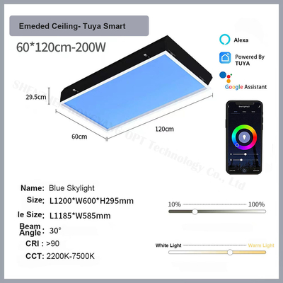 الإضاءة السيركادية الذكية تويا LED ضوء السقف الاصطناعي IP44 مقاوم للماء 2200K-7500K 30 درجة قابلة للتعديل