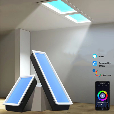 240W RGB + CCT LED سقف لوحة مصباح السقف الاصطناعي مع مشاهد الألوان القابلة للتضييق عبر تطبيق Tuya WiFi BT